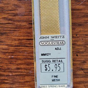 Voguestrap Stainless Steel Mesh 22mm Yellow Gold Tone Watch Band NOS